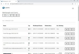 LAPS Screenshot Wettkämpfe und Events