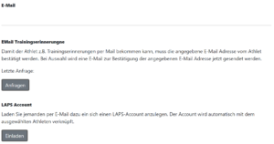 LAPS Screenshot Trainingserinnerungen