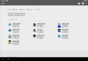 LAPS Screenshot Athleten