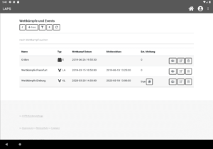 LAPS Screenshot Wettkämpfe und Events
