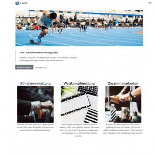 Screenshot der laps-app Anwendung
